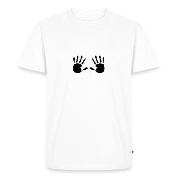 Empreinte de mains - T-shirt Premium bio Homme - blanc - Devant - Nico (187cm)