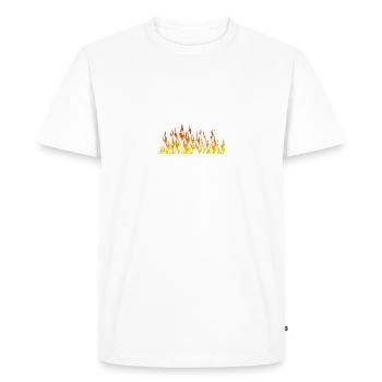 flamme flame feu 1805 B - T-shirt Premium bio Homme - blanc - Devant - Nico (187cm)