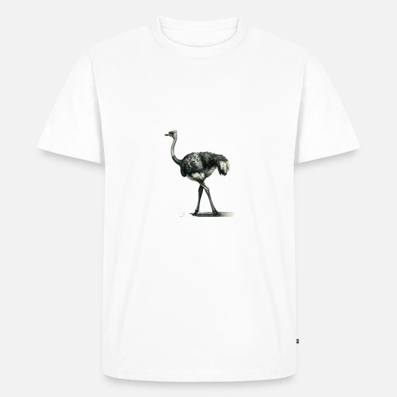 Strauß Illustration - Männer Premium Bio T-Shirt - Weiß