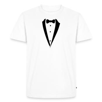 noeud papillon costume - T-shirt Premium bio Homme - blanc - Devant - Nico (187cm)