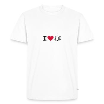 Fist - Men's Premium Organic T-Shirt - white - Front - Nico (187cm)