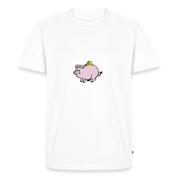 Tirelire - T-shirt Premium bio Homme - blanc - Devant - Nico (187cm)