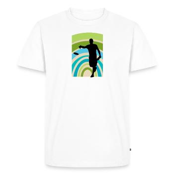 Disc Golf Disc Disc Golfer - Men's Premium Organic T-Shirt - white - Front - Nico (187cm)