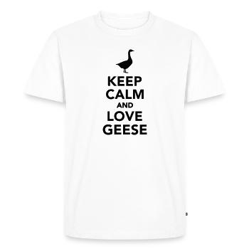 goose - Men's Premium Organic T-Shirt - white - Front - Nico (187cm)