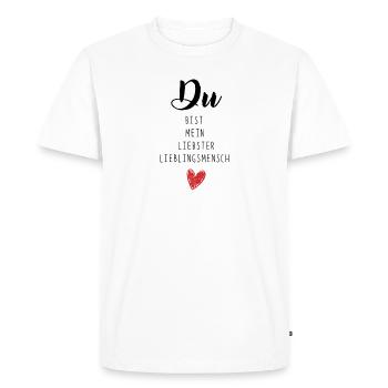 Tu es ma personne préférée - je t’aime - T-shirt Premium bio Homme - blanc - Devant - Nico (187cm)
