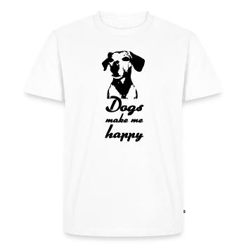 Les chiens me rendent heureux - Chiens, dictons, cadeaux - T-shirt Premium bio Homme - blanc - Devant - Nico (187cm)