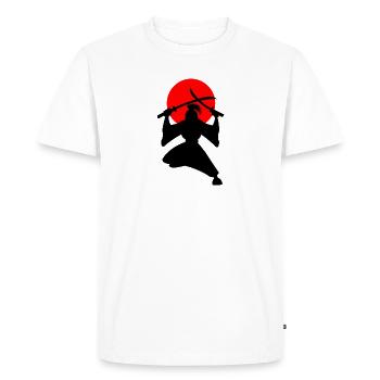 Épéiste japonais deux épées Soleil japonais - T-shirt Premium bio Homme - blanc - Devant - Nico (187cm)