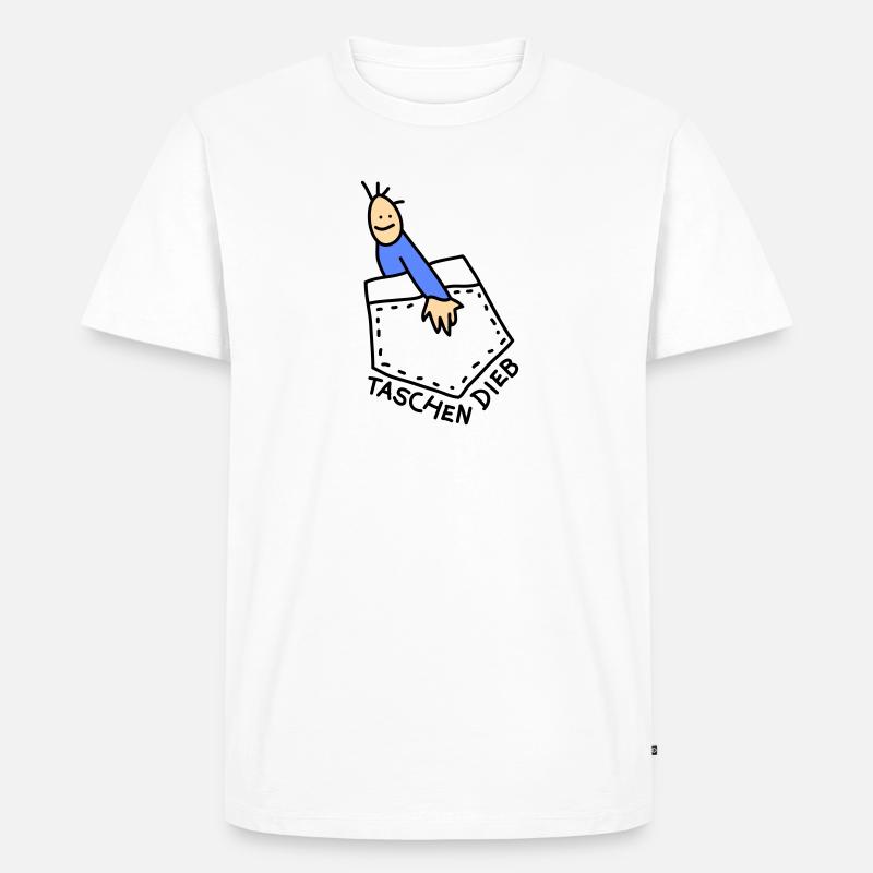 Dieb lustig (b) - Männer Premium Bio T-Shirt - Weiß