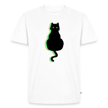 Neon Cat - Men's Premium Organic T-Shirt - white - Front - Nico (187cm)