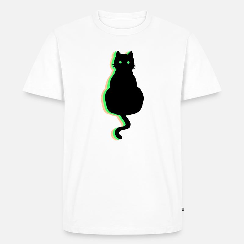 Neon Katze - Männer Premium Bio T-Shirt - Weiß
