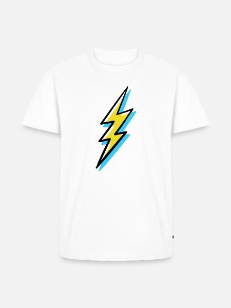 Blitz im Vorhut-Stil - Männer Premium Bio T-Shirt - Weiß