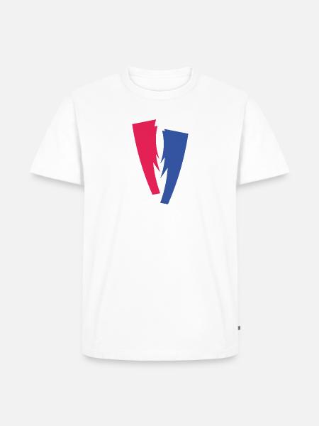 Farbduett aus Rot und Blau - Männer Premium Bio T-Shirt - Weiß