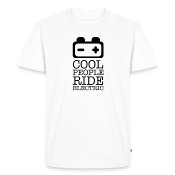 batterie_cool_people_f2 - T-shirt Premium bio Homme - blanc - Devant - Nico (187cm)