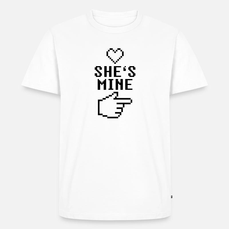 She's Mine 8-Bit - Männer Premium Bio T-Shirt - Weiß