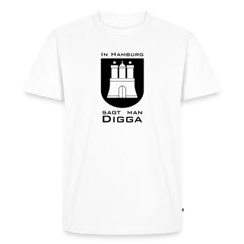 Hamburg Digga - Männer Premium Bio T-Shirt - Weiß - Vorne - Nico (187cm)