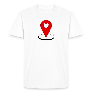 A place with heart - Men's Premium Organic T-Shirt - white - Front - Nico (187cm)