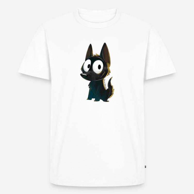 Schwarzer Kelpie - Männer Premium Bio T-Shirt - Weiß