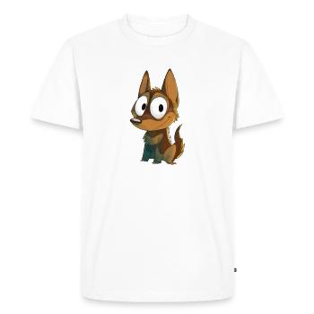 Kelpie chocolate and fire - Men's Premium Organic T-Shirt - white - Front - Nico (187cm)