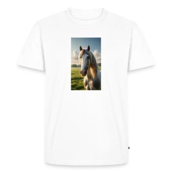 Horse - Men's Premium Organic T-Shirt - white - Front - Nico (187cm)