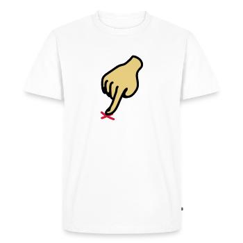 show cross - here 3 - Men's Premium Organic T-Shirt - white - Front - Nico (187cm)