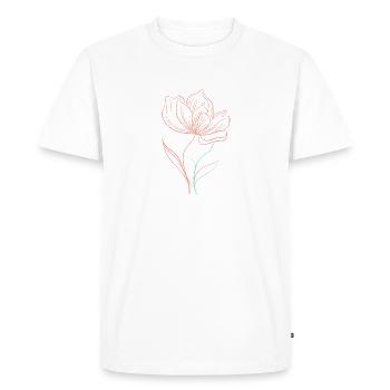 Grande tête de fleur, croquis - T-shirt Premium bio Homme - blanc - Devant - Nico (187cm)