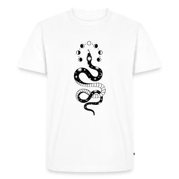Snake Moon Phases - Men's Premium Organic T-Shirt - white - Front - Nico (187cm)