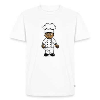Cooking cook funny horror knife - Men's Premium Organic T-Shirt - white - Front - Nico (187cm)