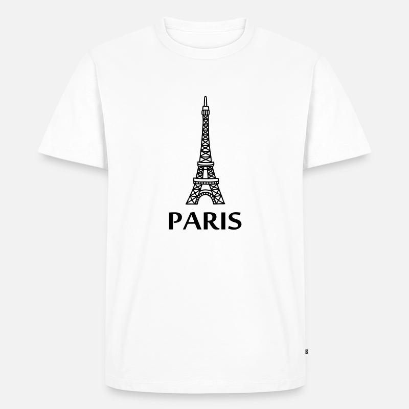 Paris - Eiffelturm - Männer Premium Bio T-Shirt - Weiß