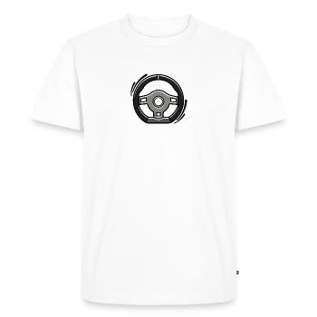 Dessin volant voiture de course voiture de sport - T-shirt Premium bio Homme - blanc - Devant - Nico (187cm)