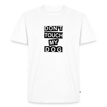 Ne touchez pas mon chien - T-shirt Premium bio Homme - blanc - Devant - Nico (187cm)