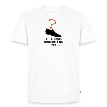 trouve chaussure pied 2mariage amour humour - T-shirt Premium bio Homme - blanc - Devant - Nico (187cm)
