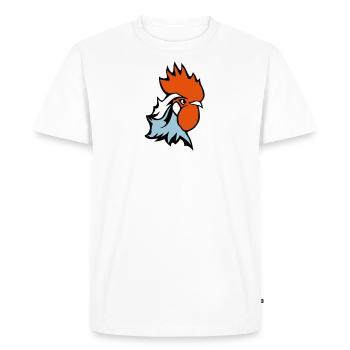 coq embleme france drapeau supporter 25 - T-shirt Premium bio Homme - blanc - Devant - Nico (187cm)