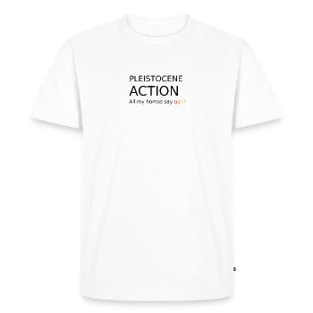 pleistocene_action - T-shirt Premium bio Homme - blanc - Devant - Nico (187cm)