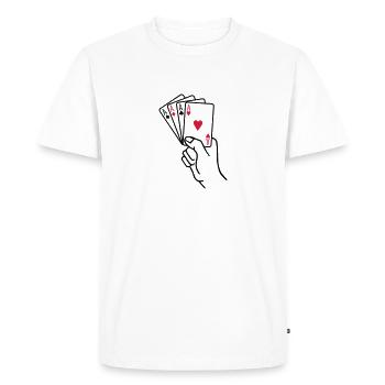 Poker - Men's Premium Organic T-Shirt - white - Front - Nico (187cm)