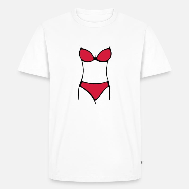 bikini - Männer Premium Bio T-Shirt - Weiß