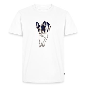 Frenchie - Bouledogue Français - T-shirt Premium bio Homme - blanc - Devant - Nico (187cm)