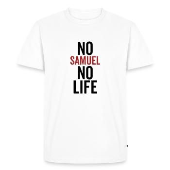 No Samuel No Life - Men's Premium Organic T-Shirt - white - Front - Nico (187cm)