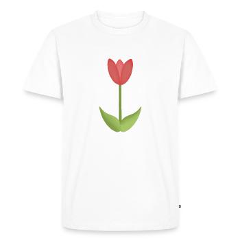 red tulip - Men's Premium Organic T-Shirt - white - Front - Nico (187cm)