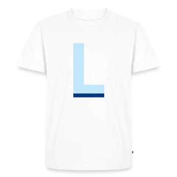 Letter l blue pop and modern - Men's Premium Organic T-Shirt - white - Front - Nico (187cm)