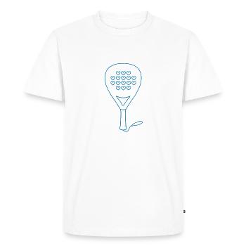 Padel heart blue - Men's Premium Organic T-Shirt - white - Front - Nico (187cm)
