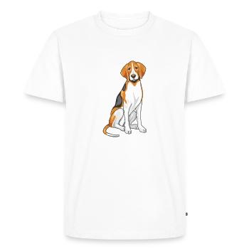 Sitting foxhound - Men's Premium Organic T-Shirt - white - Front - Nico (187cm)