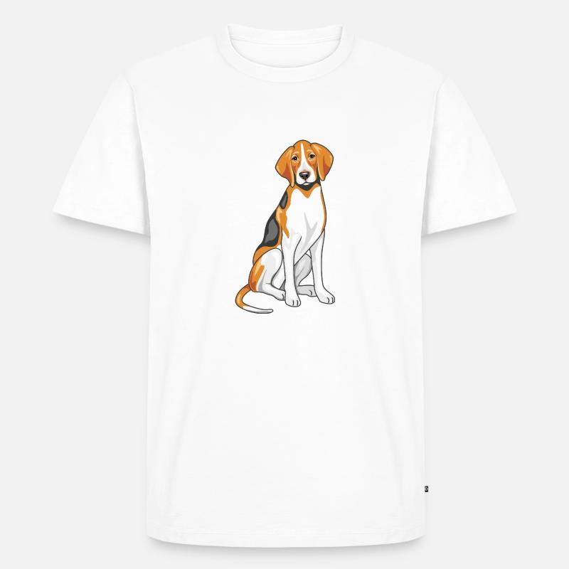 Foxhound assis - T-shirt Premium bio Homme - blanc