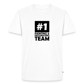 number one painting and decorating team - Men's Premium Organic T-Shirt - white - Front - Nico (187cm)