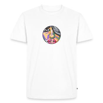 Silent Face - Tais-toi - T-shirt Premium bio Homme - blanc - Devant - Nico (187cm)