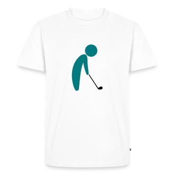 Un golfeur sur le tee - T-shirt Premium bio Homme - blanc - Devant - Nico (187cm)