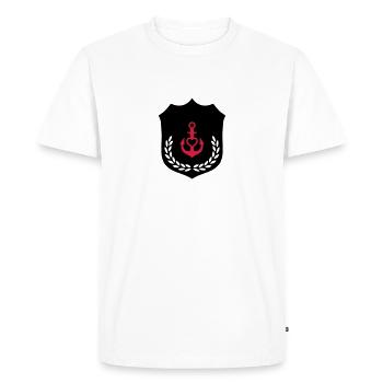 ancre blason coeur 002 - T-shirt Premium bio Homme - blanc - Devant - Nico (187cm)