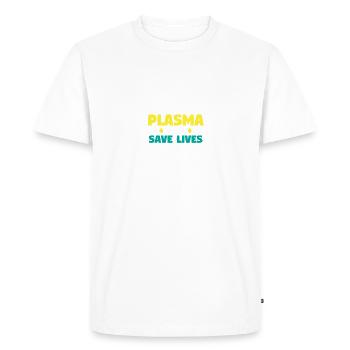 Faites un don de plasma et sauvez des vies - T-shirt Premium bio Homme - blanc - Devant - Nico (187cm)