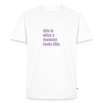This is what a feminist looks like Femme Feminism - T-shirt Premium bio Homme - blanc - Devant - Nico (187cm)