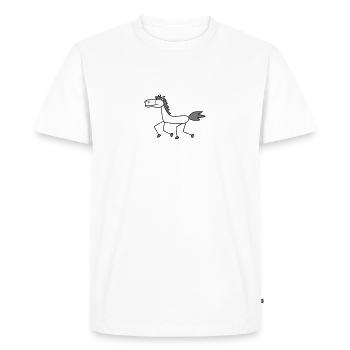 comique à cheval de bande dessinée cheval galop po - T-shirt Premium bio Homme - blanc - Devant - Nico (187cm)