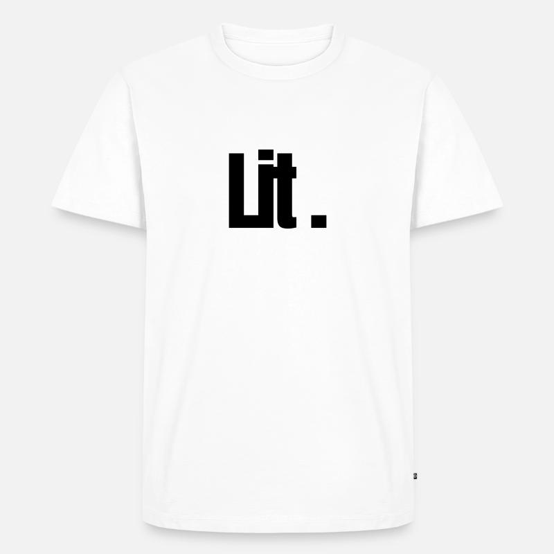 Lit. - Männer Premium Bio T-Shirt - Weiß